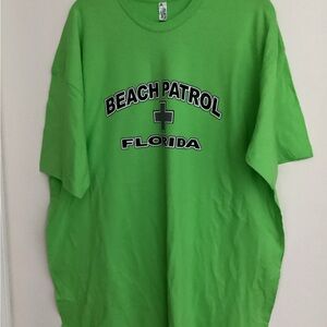 293. Alstyle Bright Green Beach Patrol Tee NWOT Unisex